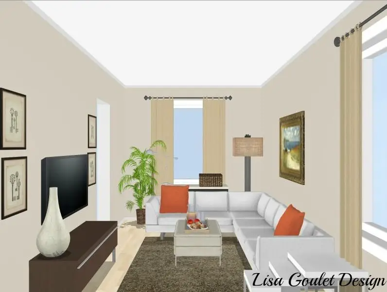 rectangular apartment living room