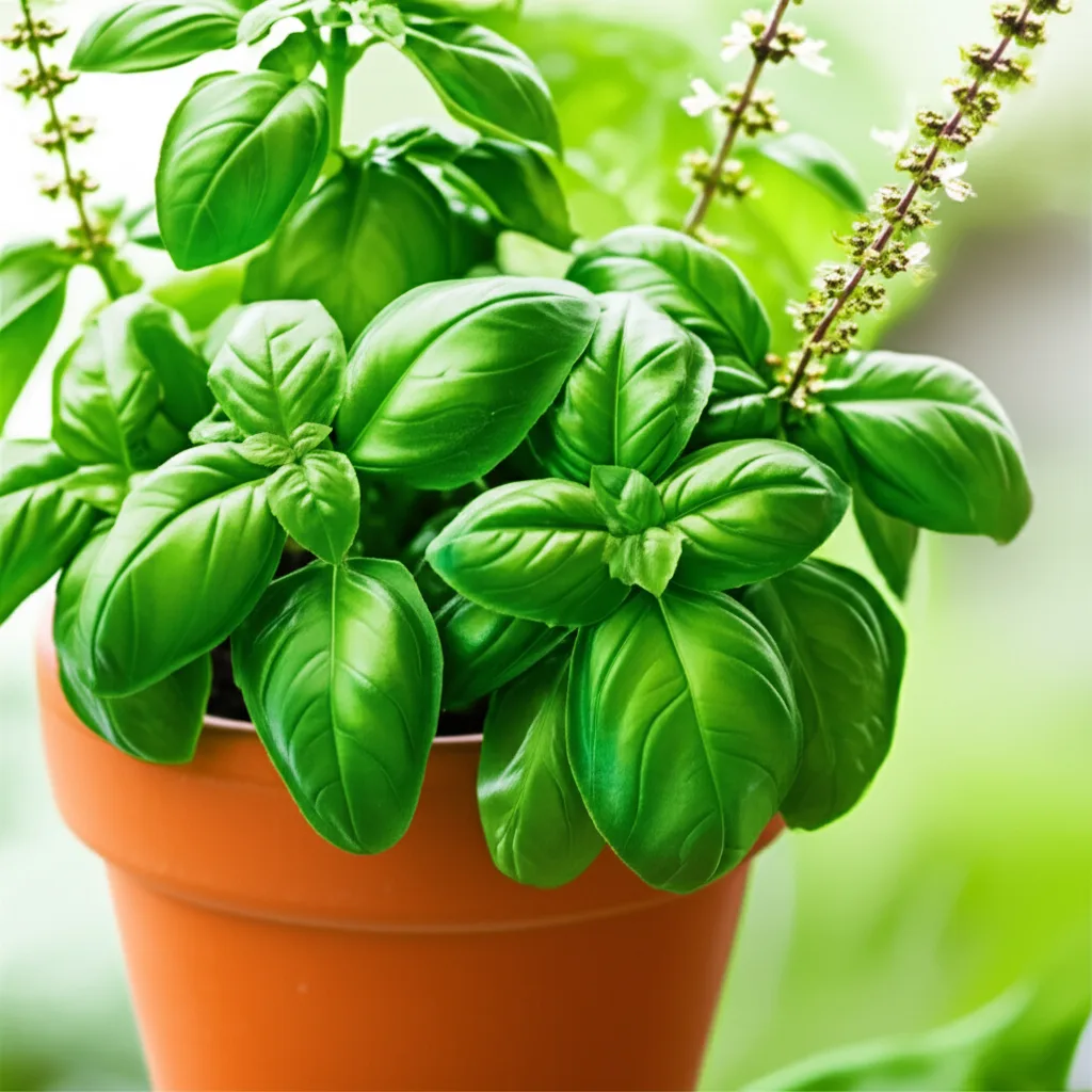 Generate a high-quality, relevant image prompt for an article about: Stunning Fresh Basil Plant Care