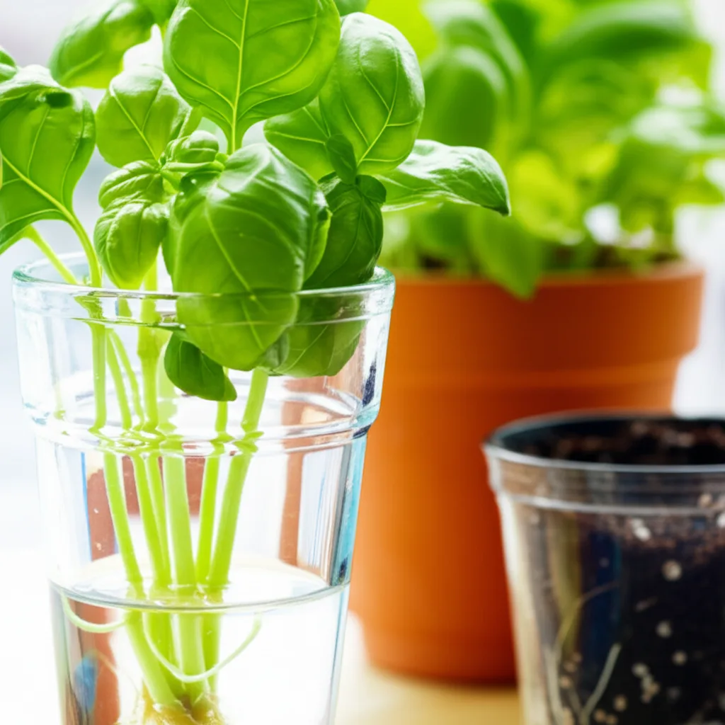 Generate a high-quality, relevant image prompt for an article about: Propagate Basil: Easy & Stunnin