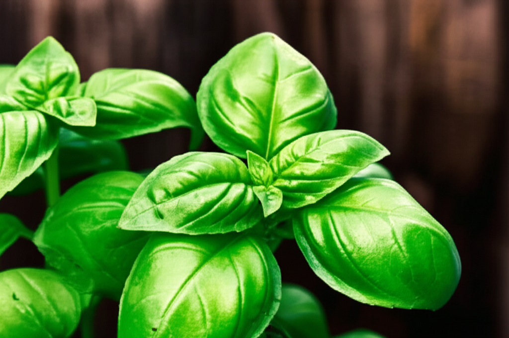 Generate a high-quality, relevant image prompt for an article about: Organic Basil Plant: Stunning &
