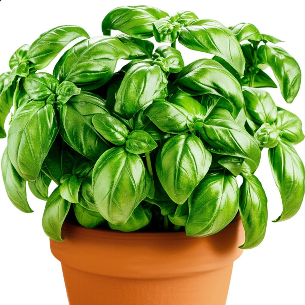 Generate a high-quality, relevant image prompt for an article about: Large Basil Plant: Stunning & A