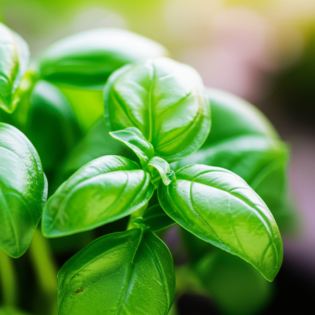 Generate a high-quality, relevant image prompt for an article about: Basil Plants Care: Easy, Stunni