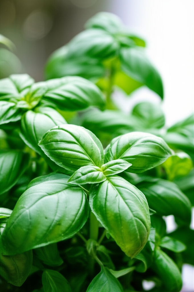 Generate a high-quality, relevant image prompt for an article about: Best Basil Plant Varieties: Stu