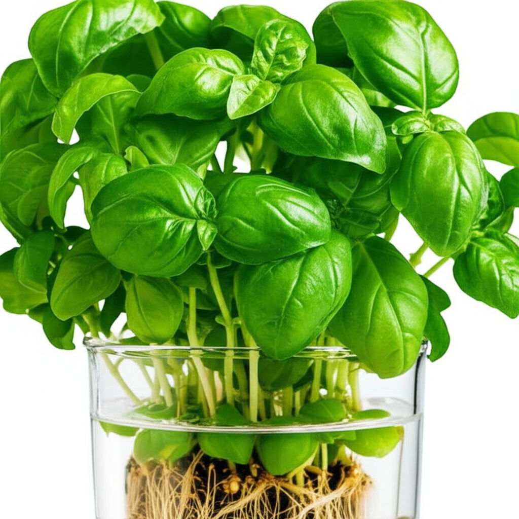 Generate a high-quality, relevant image prompt for an article about: Hydroponic Basil Plant: Best &