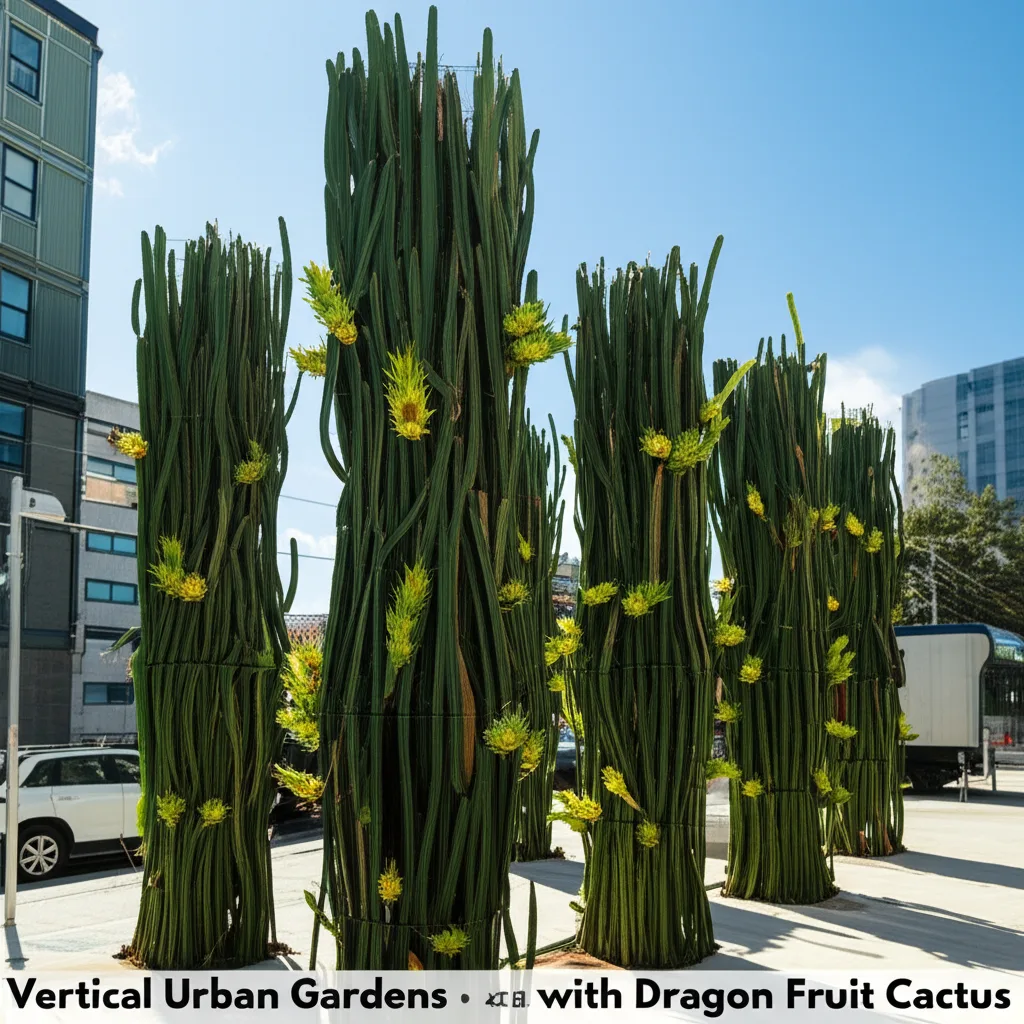 Dragon Fruit Cactus: Stunning Vertical Gardens. Vertical Urban Gardens with Dragon Fruit Cactus.