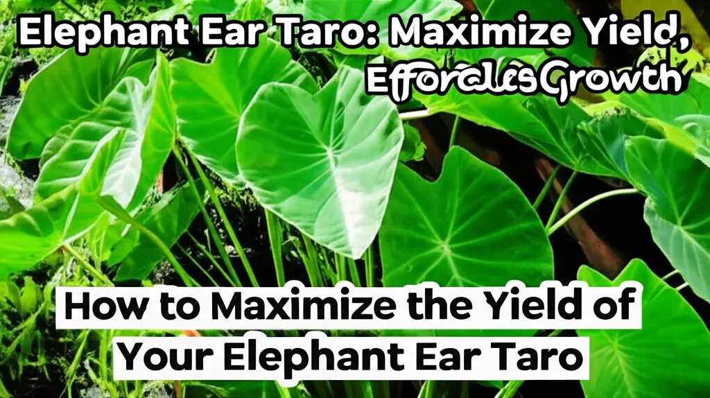 Elephant Ear Taro: Maximize Yield, Effortless Growth. How to Maximize the Yield of Your Elephant Ear