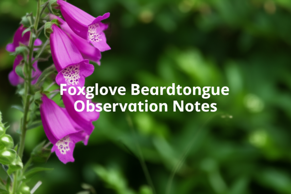 Foxglove Beardtongue Flowering Stage Observation Notes section visual