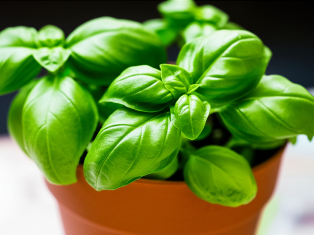 Generate a high-quality, relevant image prompt for an article about: Live Basil Plant: Stunning & Af