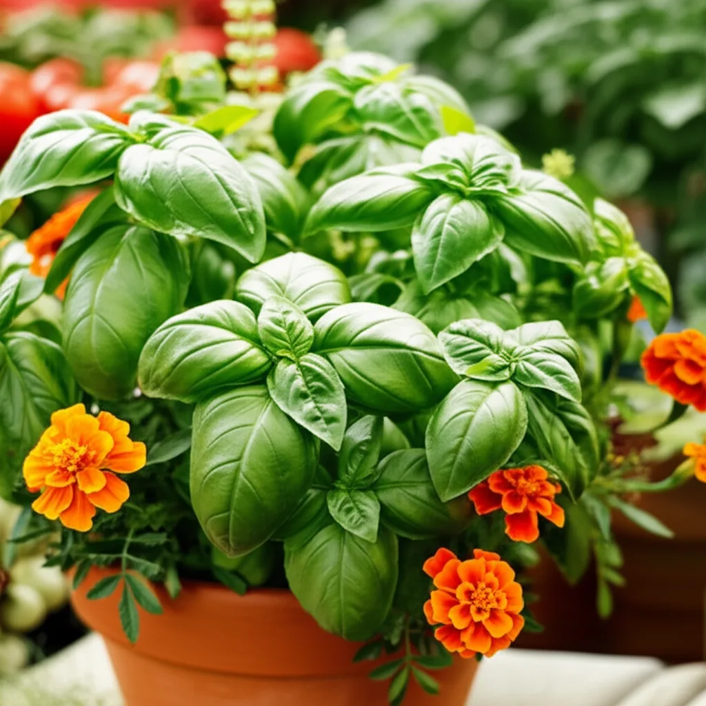 Generate a high-quality, relevant image prompt for an article about: Basil Companions: Stunning Plan