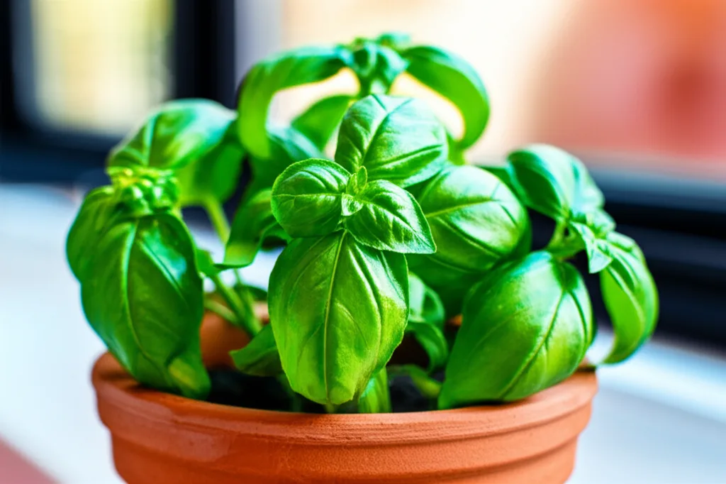 Generate a high-quality, relevant image prompt for an article about: Basil Plant in Hindi: Effortles