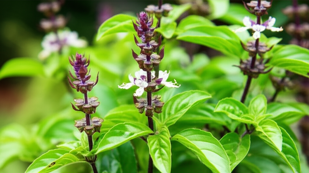 Generate a high-quality, relevant image prompt for an article about: Do Basil Plants Flower? Stunnin