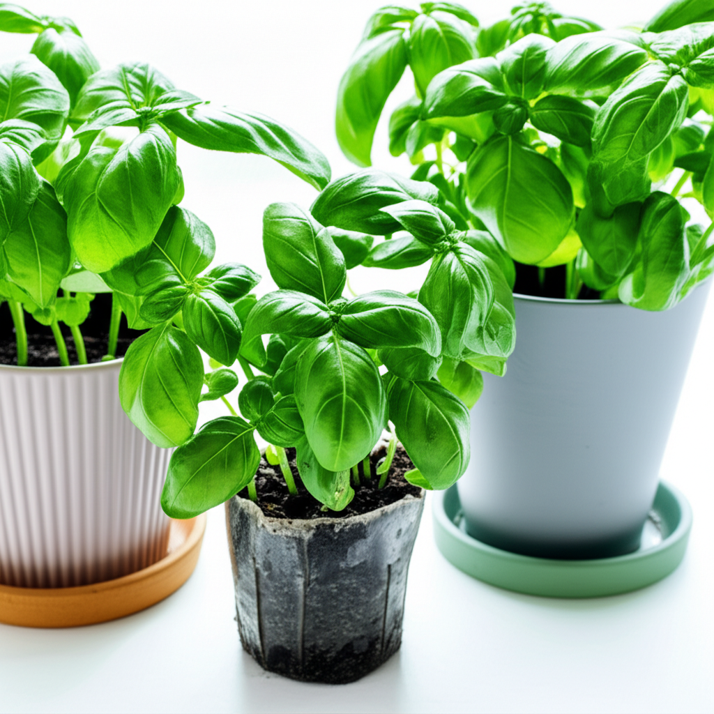 Generate a high-quality, relevant image prompt for an article about: Grow Basil: Effortless Supermar
