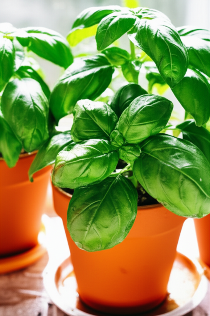 Generate a high-quality, relevant image prompt for an article about: Stunning Large Leaf Basil Plant