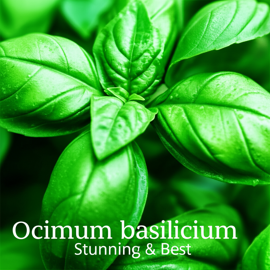 Generate a high-quality, relevant image prompt for an article about: Basil Scientific Name: Stunning
