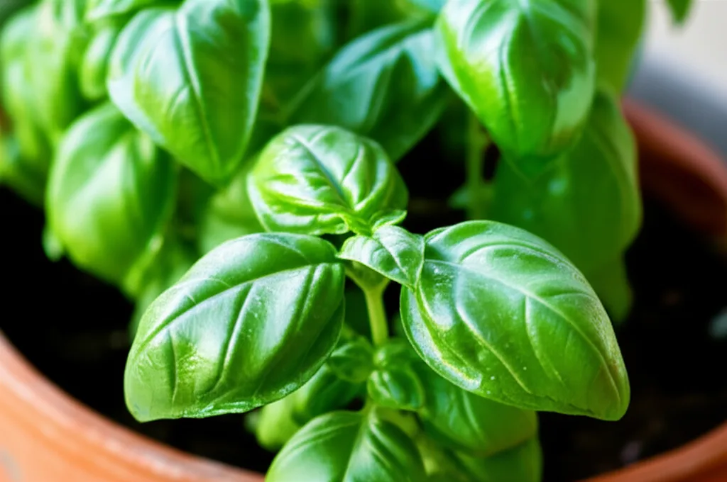 Generate a high-quality, relevant image prompt for an article about: Outdoor Basil Plant Care: Effor