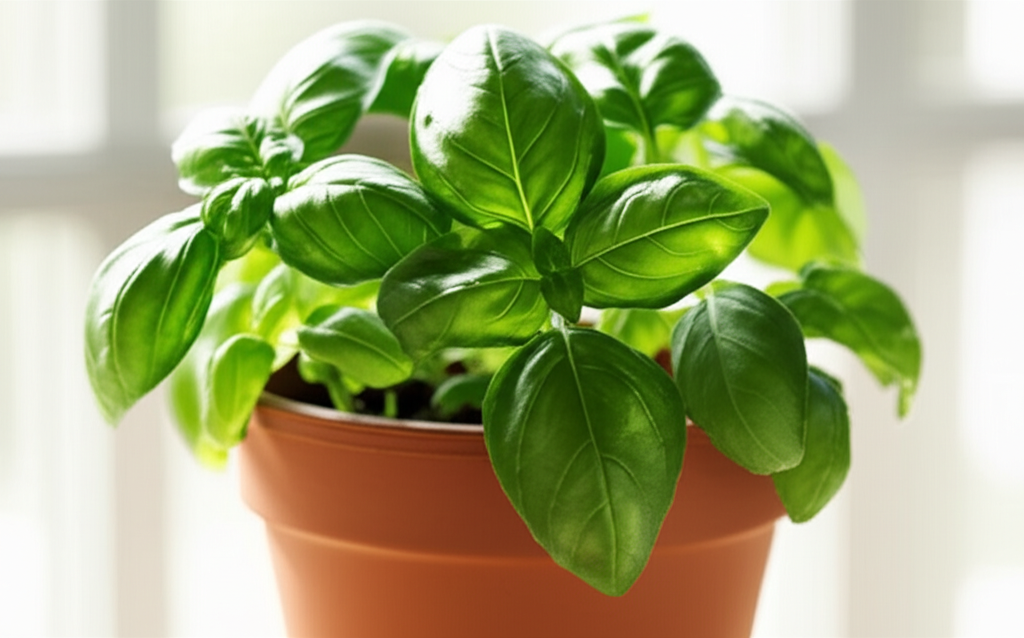 Generate a high-quality, relevant image prompt for an article about: Basil Sunlight Needs: Essential