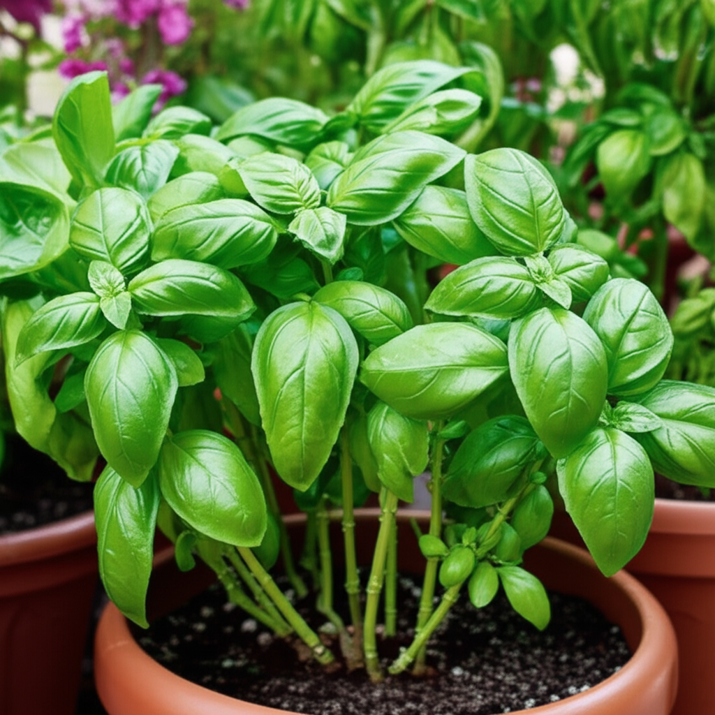 Generate a high-quality, relevant image prompt for an article about: How Big Basil Plants Get: Stunn