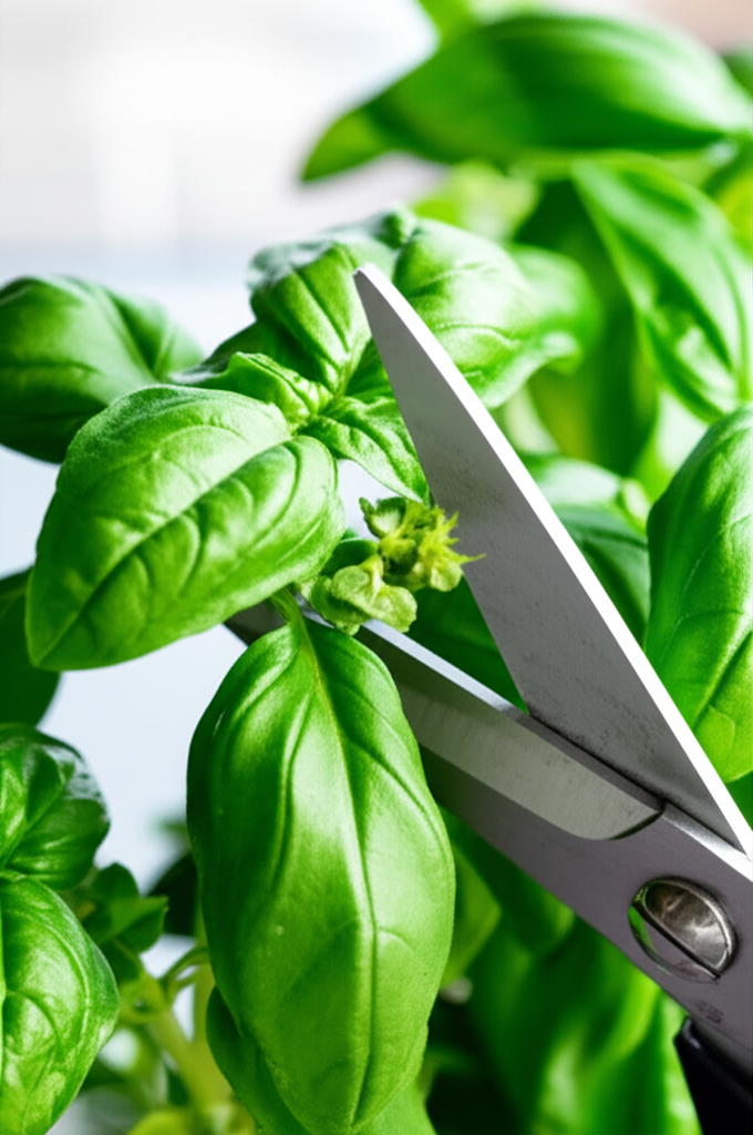 Generate a high-quality, relevant image prompt for an article about: Clip Basil Plant: Must-Have Fre