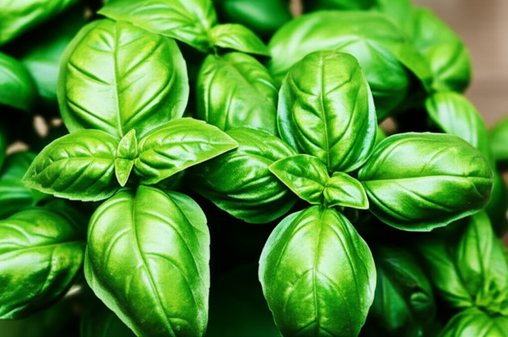 Generate a high-quality, relevant image prompt for an article about: Basil Plant Size: Stunning & Ef