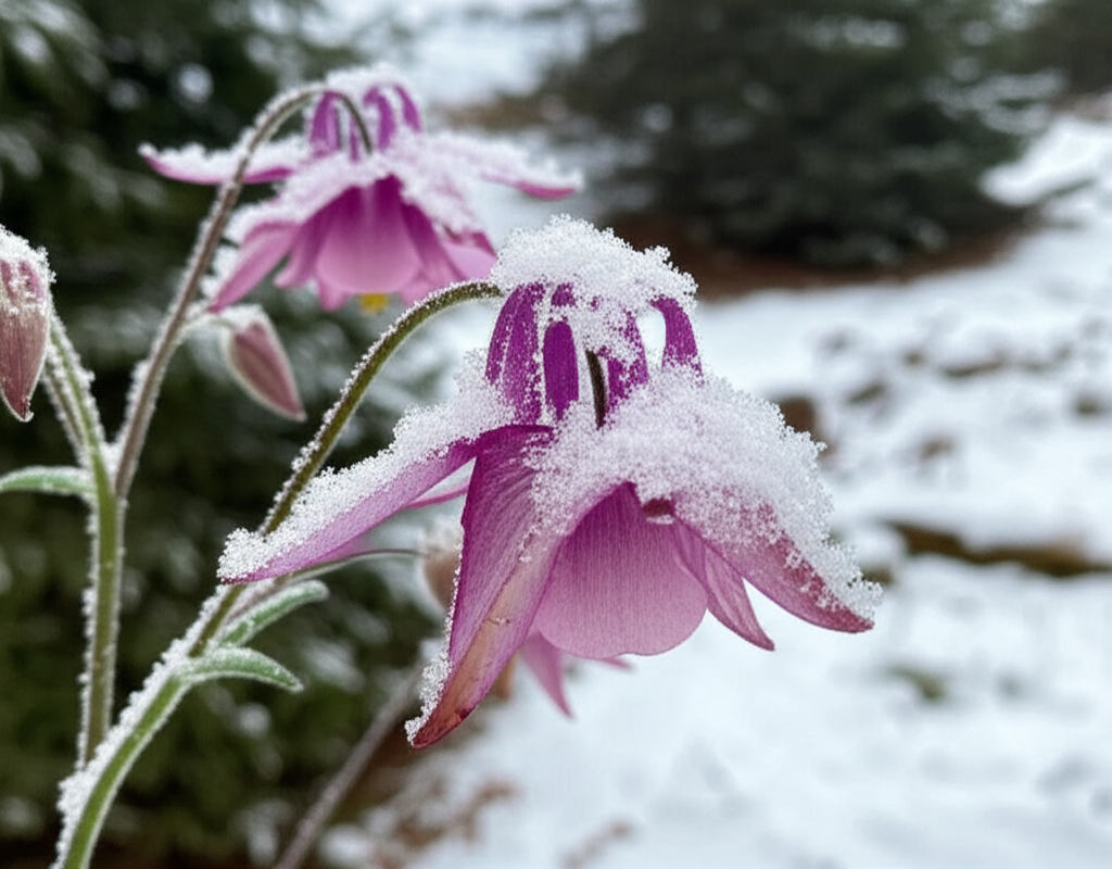 Generate a high-quality, relevant image prompt for an article about: Overwintering Alpine Columbine: