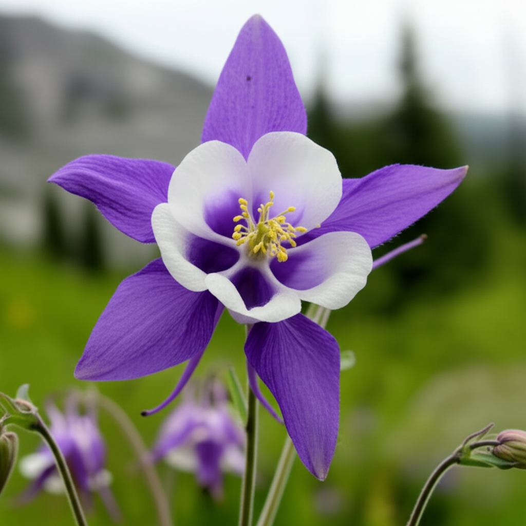 Generate a high-quality, relevant image prompt for an article about: Stunning Alpine Columbine: Foca
