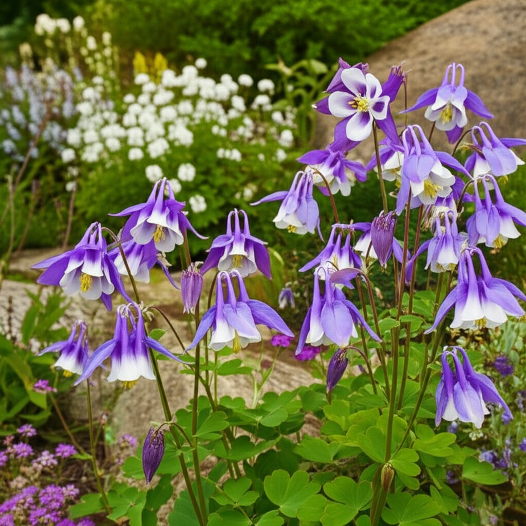 Generate a high-quality, relevant image prompt for an article about: Alpine Columbine Pollinator Gar