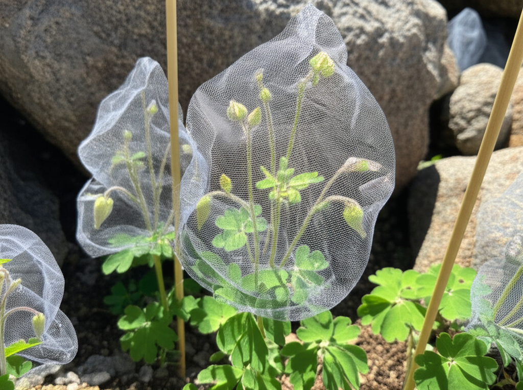 Generate a high-quality, relevant image prompt for an article about: Insect Netting: Protect Alpine