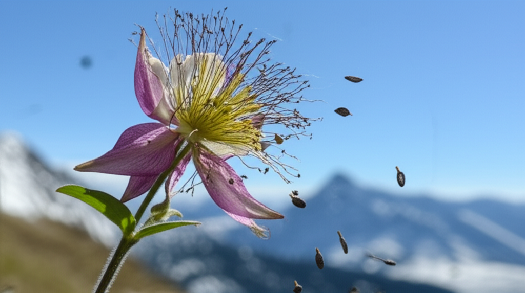 Generate a high-quality, relevant image prompt for an article about: Stunning Alpine Columbine Seed