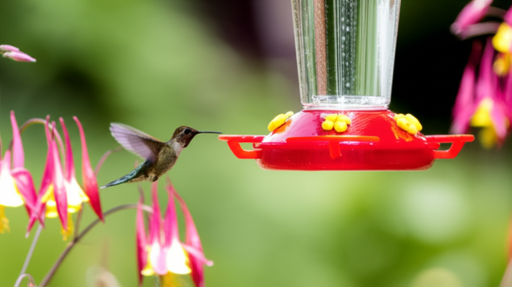 Generate a high-quality, relevant image prompt for an article about: Stunning Columbine Hummingbird