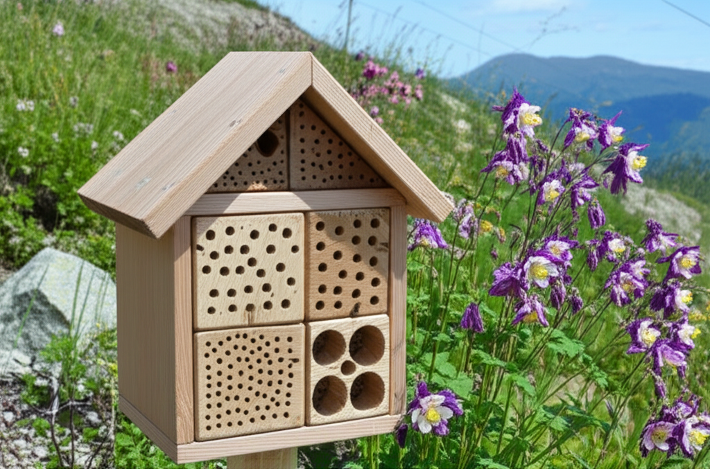 Generate a high-quality, relevant image prompt for an article about: Insect Hotel Placement: Stunnin