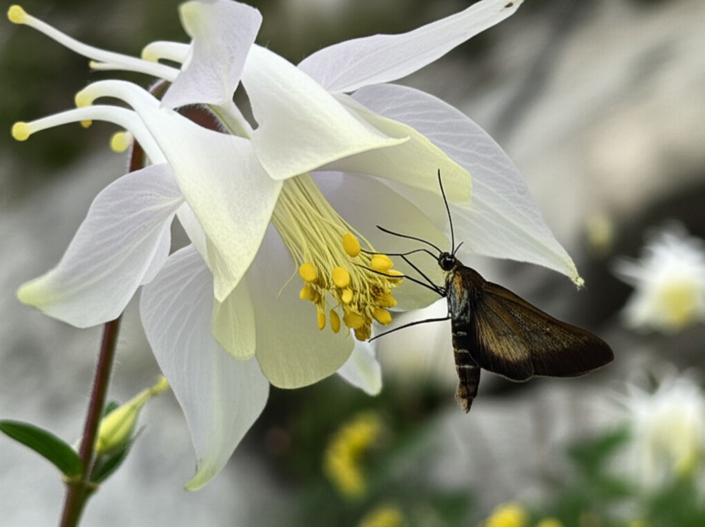 Generate a high-quality, relevant image prompt for an article about: Moth Pollination: Stunning Alpi