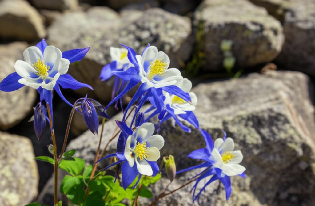 Generate a high-quality, relevant image prompt for an article about: Alpine Columbine Conservation: