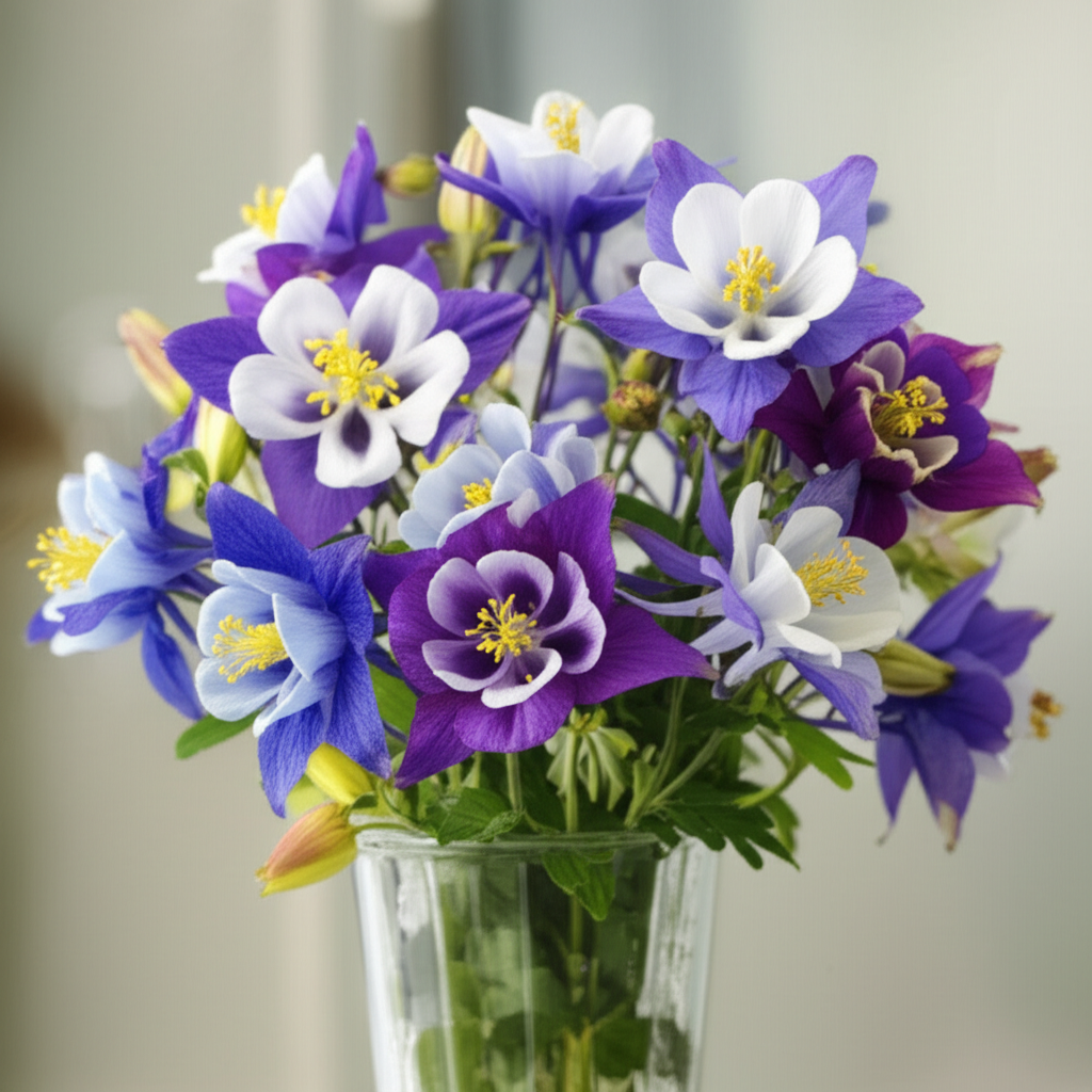 Generate a high-quality, relevant image prompt for an article about: Alpine Columbine: Stunning Flor