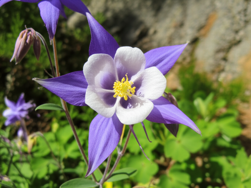 Generate a high-quality, relevant image prompt for an article about: Alpine Columbine: Stunning Virt