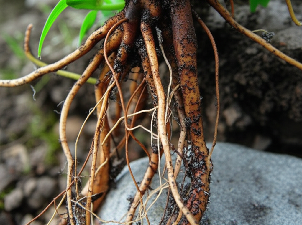 Generate a high-quality, relevant image prompt for an article about: Alpine Columbine Roots: Stunnin