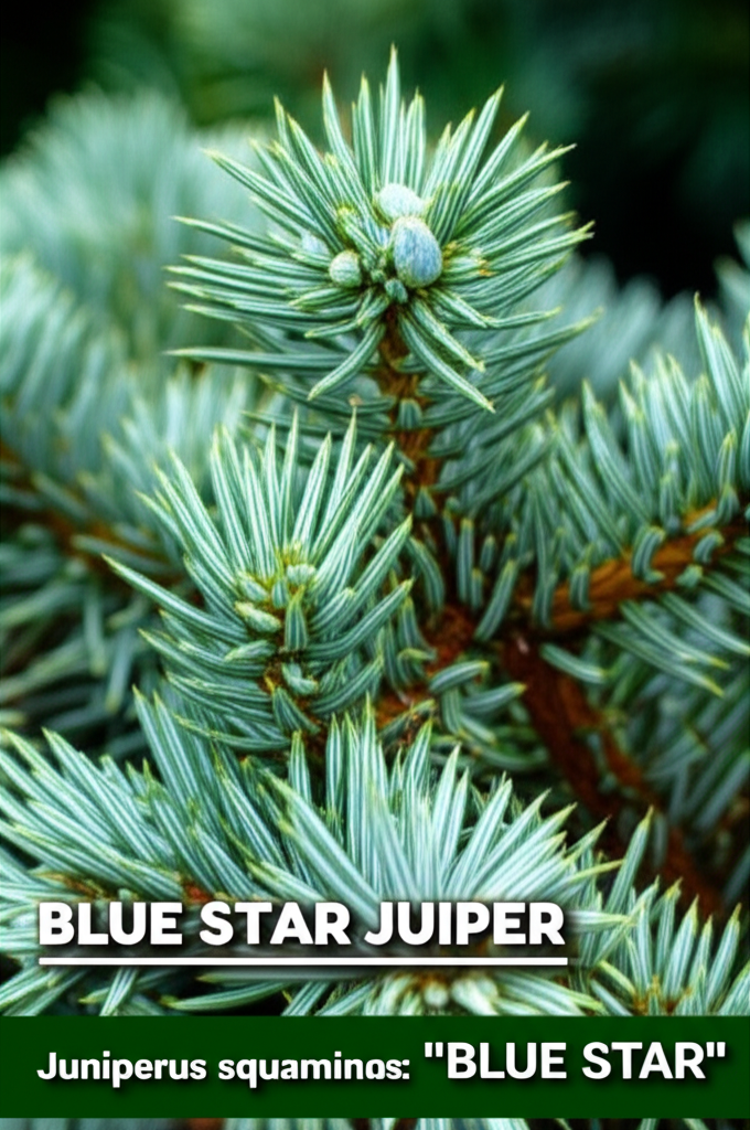Generate a high-quality, relevant image prompt for an article about: Blue Star Juniper Botanical Nam