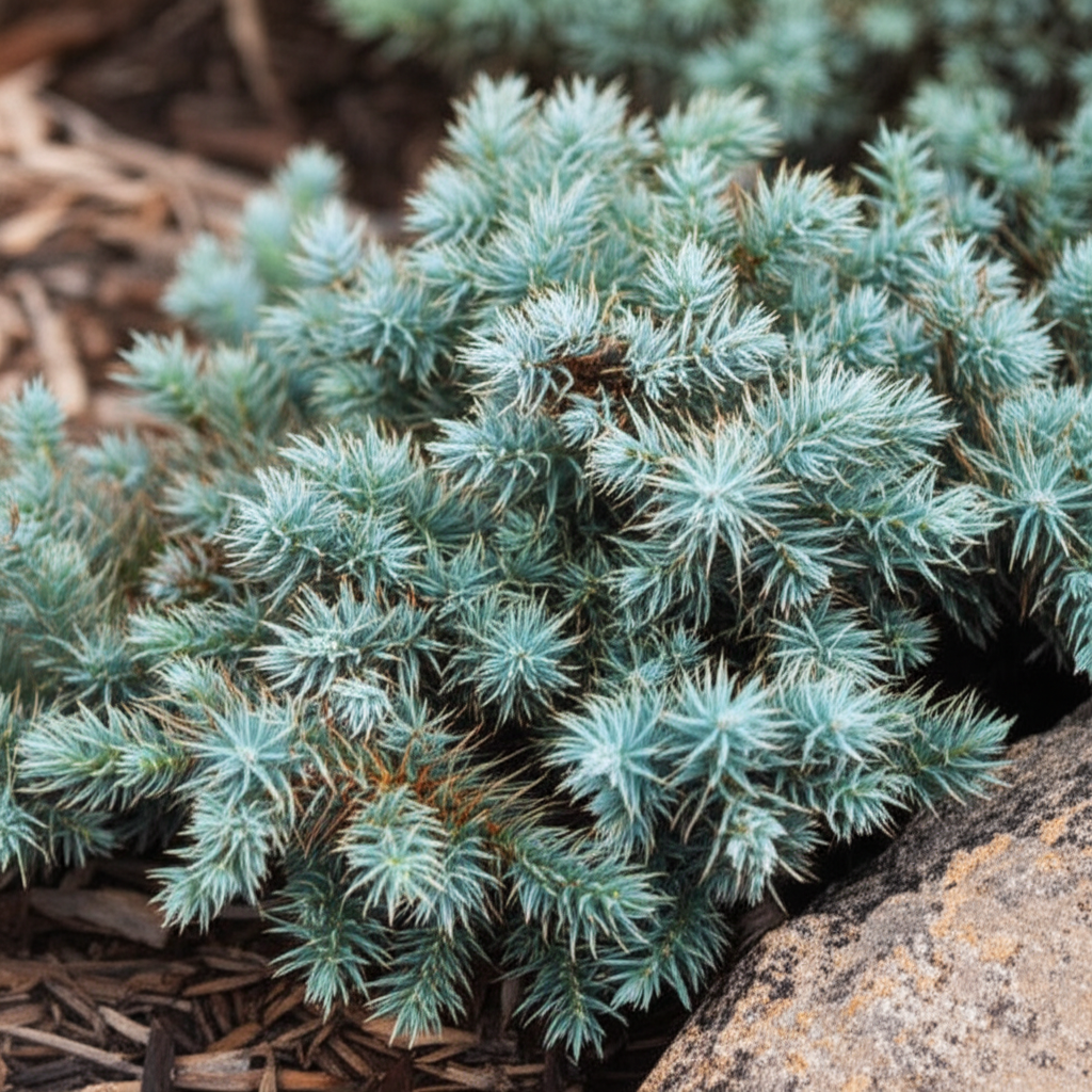 Generate a high-quality, relevant image prompt for an article about: Blue Star Juniper Native Habita