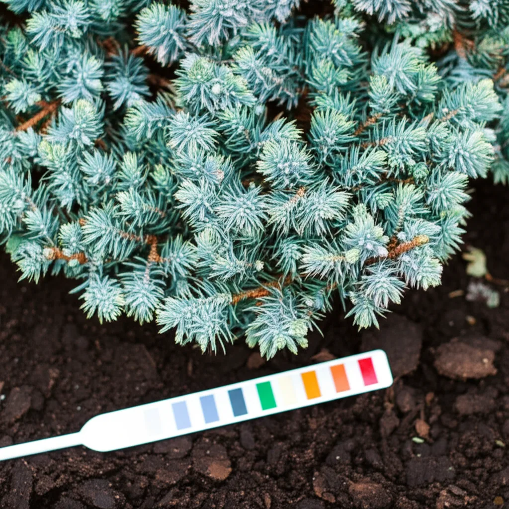 Generate a high-quality, relevant image prompt for an article about: Blue Star Juniper Soil pH: Best