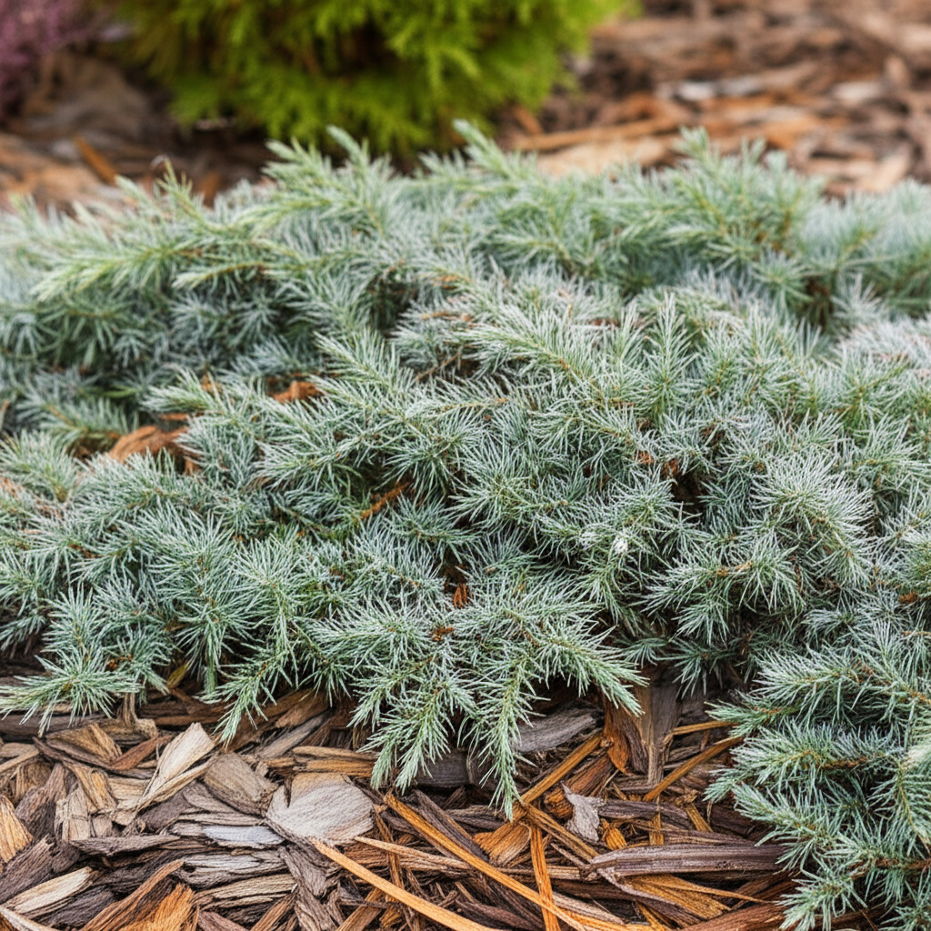 Generate a high-quality, relevant image prompt for an article about: Blue Star Juniper Sun: Best Exp