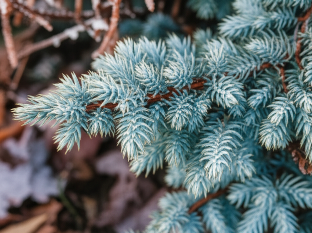 Generate a high-quality, relevant image prompt for an article about: Blue Star Juniper Cold Hardy Zo