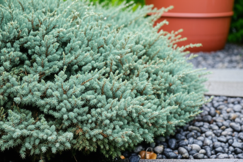 Generate a high-quality, relevant image prompt for an article about: Blue Star Juniper: Effortless R