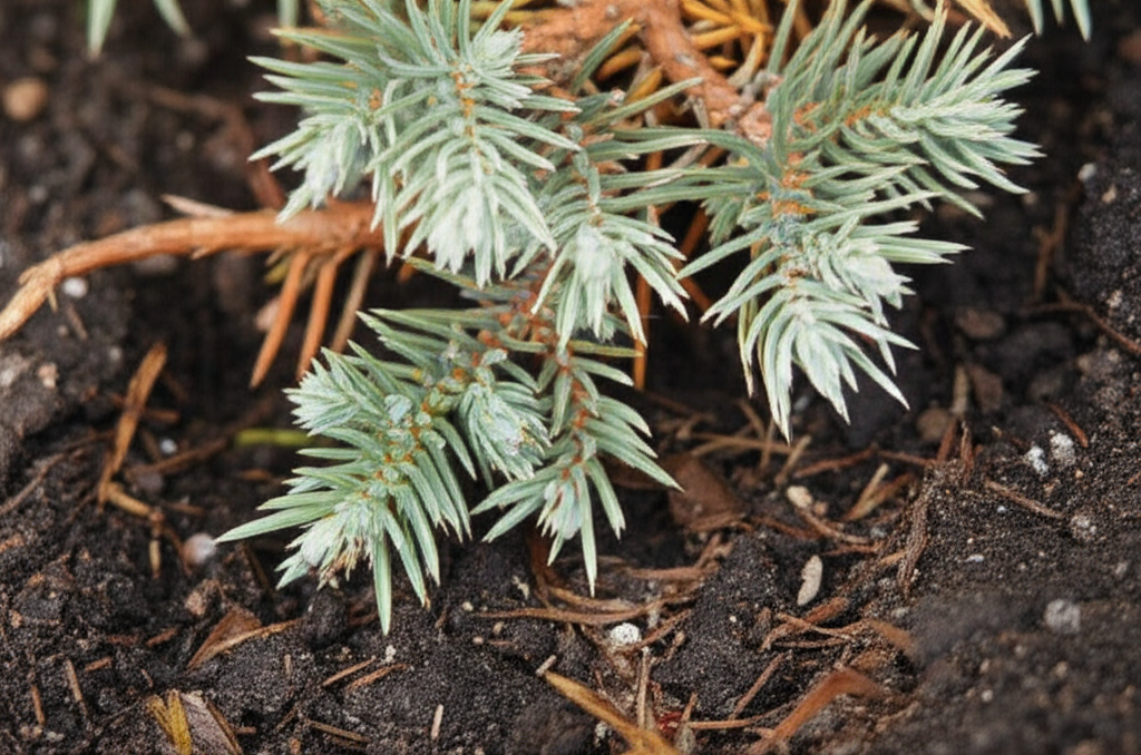 Generate a high-quality, relevant image prompt for an article about: Blue Star Juniper: Stunning Ove