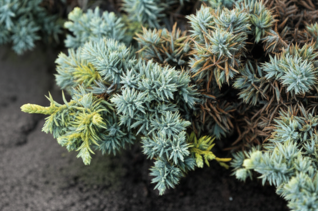 Generate a high-quality, relevant image prompt for an article about: Blue Star Juniper: Stunning Und