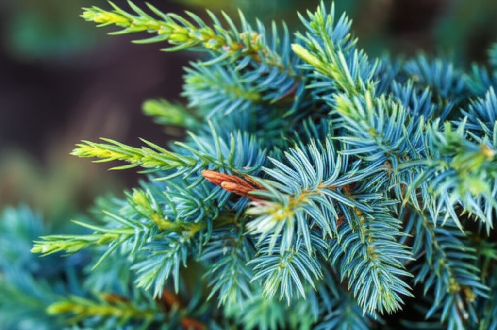 Generate a high-quality, relevant image prompt for an article about: Blue Star Juniper Foliage Repai