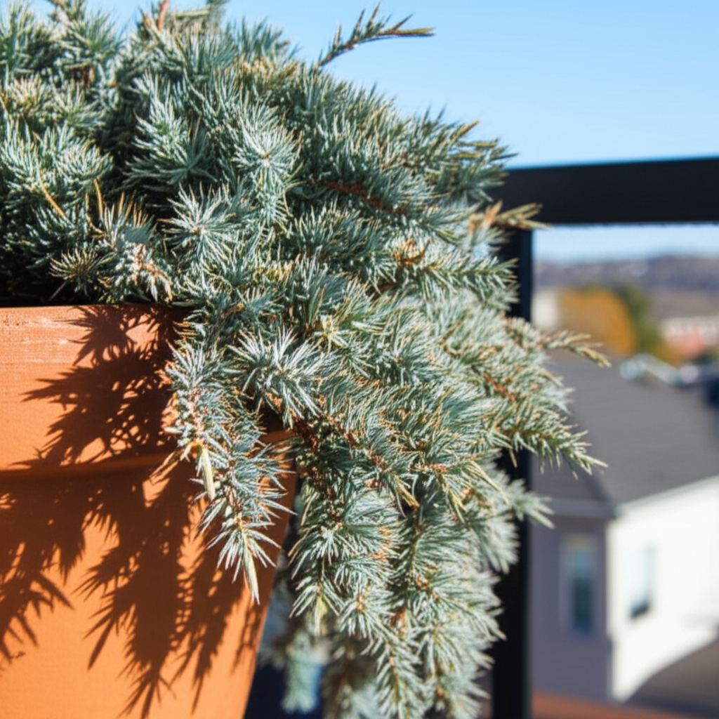 Generate a high-quality, relevant image prompt for an article about: Blue Star Juniper: Stunning Bal