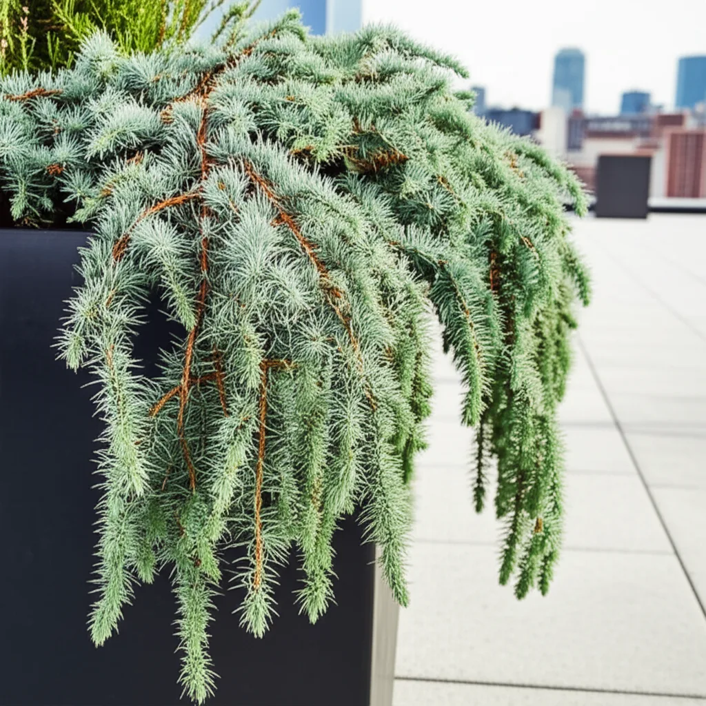Generate a high-quality, relevant image prompt for an article about: Blue Star Juniper: Stunning Roo