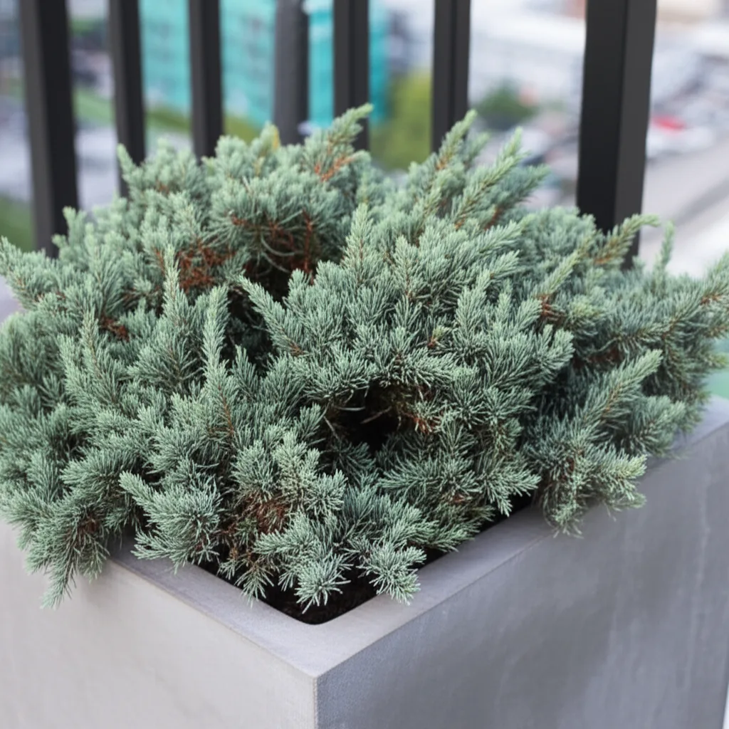 Generate a high-quality, relevant image prompt for an article about: Blue Star Juniper: Stunning Urb