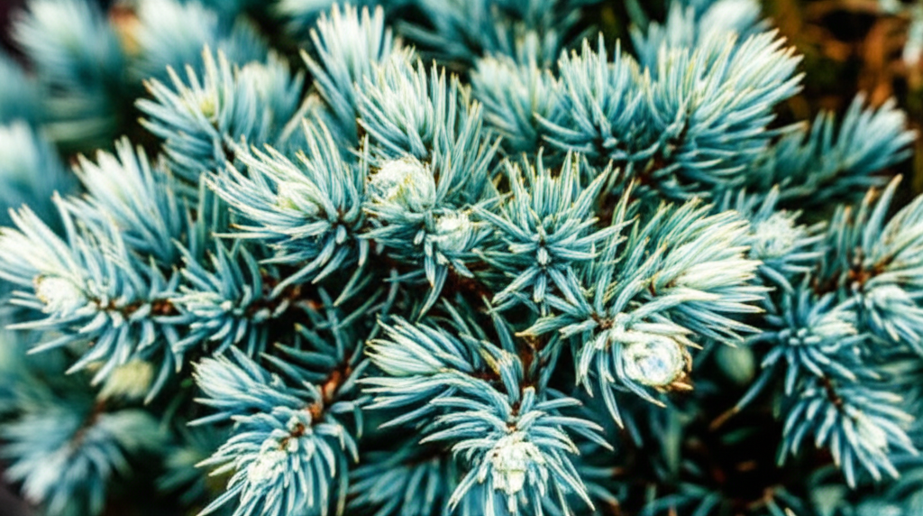 Generate a high-quality, relevant image prompt for an article about: Blue Star Juniper: Stunning Sum