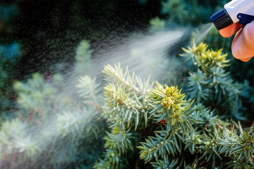 Generate a high-quality, relevant image prompt for an article about: Blue Star Juniper Scale: Effort