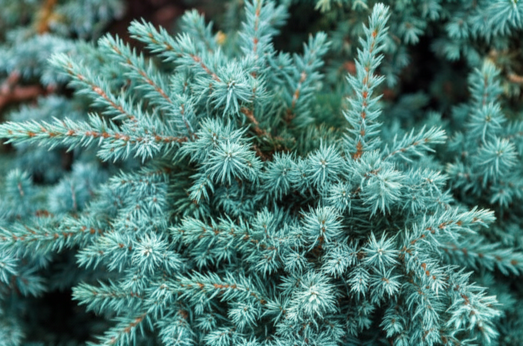 Generate a high-quality, relevant image prompt for an article about: Blue Star Juniper Blight Care: